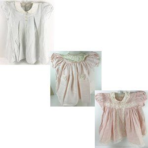 Toddler Vintage Dresses Lot of 3 Nannette CI Castro Handmade Polkadot Lace 1950s